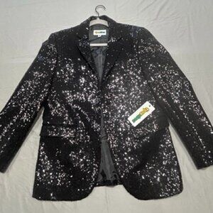 Tipsy Elves Sequin Blazer Suit Jacket Black 36